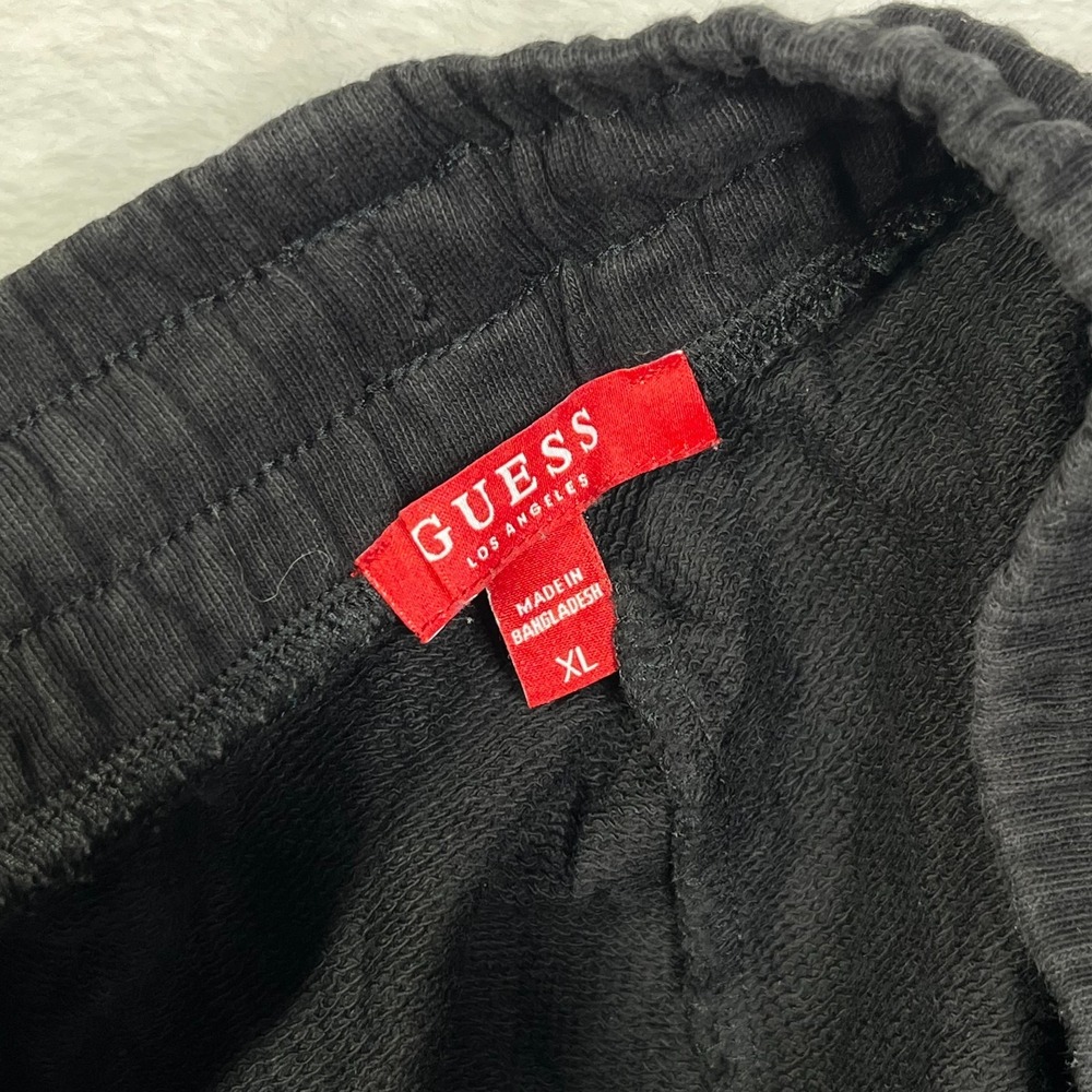 Guess Athletic Shorts Womens XL Black Cotton Relaxed Fit Gym Jogging Drawstring - Picture 6 of 8